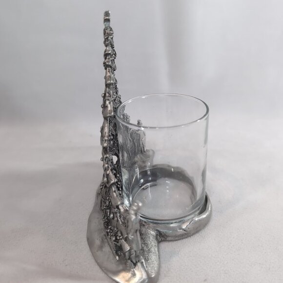 Seagull 1996 Christmas Tree Candle Holder Pewter Etain Zinn Canada Silver Votive - Picture 6 of 11